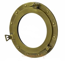 24&quot;Porthole Nautical Cabin Wall Decor Porthole Mirror Antique Brass Finish Large - £126.77 GBP