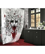 White Goth Wailing Medusa Shower Curtain, White Snakes, Gothic Home Decor - £56.10 GBP