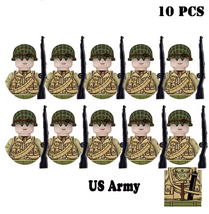 WW2 Military Building Blocks - US Army Soldiers Mini Action Figures Toys... - $7.88