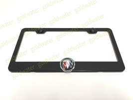 3D Buick Badge Emblem Black Powder Coated Metal Steel License Plate Fram... - $23.85