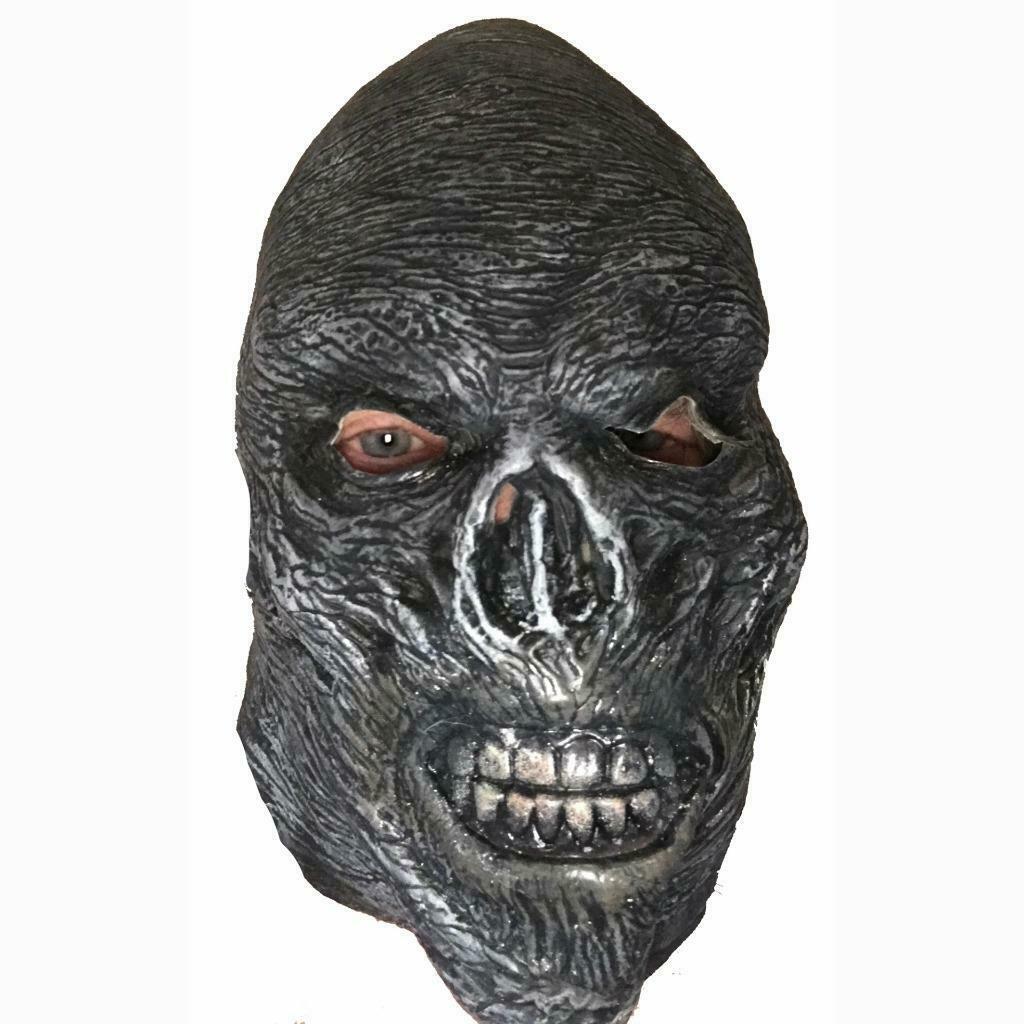 Creepy Latex Scary Skull Type Latex Mask Dark Gray Halloween Party New - $6.95