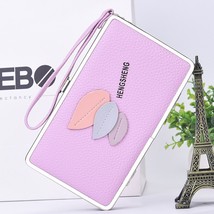 2022 Ladies&#39; long wallet lychee pattern rice box mobile phone bag European and A - £20.77 GBP