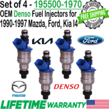 OEM Denso x4 Fuel Injectors For 1990, 1991, 1992 Ford Probe 2.2L I4 #195500-1970 - $150.47