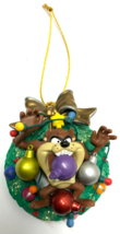 Tasmanian Devil TAZ Looney Tunes In Wreath Christmas Ornament - £7.79 GBP