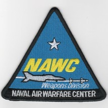 3.75&quot; Usaf Air Force Warfare Nawc F-16 Triangle Blue Embroidered Jacket Patch - £31.37 GBP