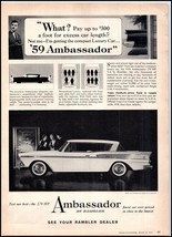 1959 Rambler Ambassador &quot;A&quot; PRINT AD BX3 - $122.73 MXN