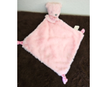 Kellytoy Pink Bear Baby Security Blanket Rattle Polka Dots Knotted Corners - $9.88