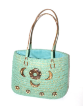 Vintage Straw Handbag - Green straw Handbag - Vintage Woven Handbag - Ethnic - £28.57 GBP