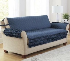 Claremont Ruffle Furniture Cover Sofa Blue Pet Couch Innovative Textile ... - $61.74
