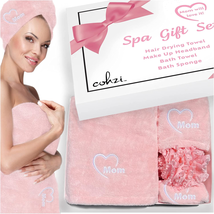 Mothers Day Spa Gifts for Mom - Microfiber Hair Drying Towel Wrap and Bath Towel - £51.77 GBP