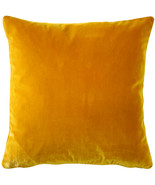 Castello Deep Yellow Velvet Throw Pillow 20x20, with Polyfill Insert - £39.92 GBP