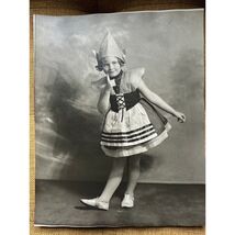 Vintage B&amp;W Photo Little Girls Dance Costume Dutch Girl Carol Wagoner 19... - $24.00