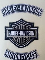 Harley Davidson Classic Gray Logo Sew-on Patch Top Bottom Rocker PATCH U... - £19.66 GBP