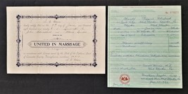 1898 antique MARRIAGE CERT lancaster pa John SCHMALBACH to Alberta LANDIS - $67.27