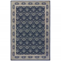 HomeRoots 388742 5 x 8 ft. Navy &amp; Gray Floral Ditsy Area Rug - £243.69 GBP