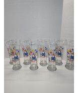 8 Vtg Spuds Mackenzie Party Animal 7&quot; Pilsner Glasses 1987 Budweiser Bee... - $990.68 MXN
