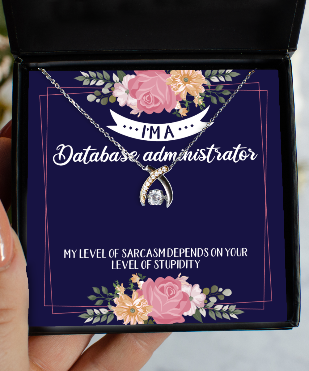 Database administrator Necklace, Unique Retirement Jewelery Gift features .925