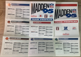 Madden 95 SNES Team Profile Inserts, Super Nintendo, AFC, NFC Rosters NFL - £7.77 GBP
