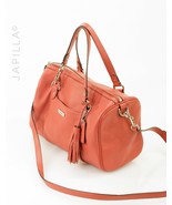 LOVELY COACH AVERY CORAL PEBBLED TASSEL LEATHER SATCHEL PURSE F26121! - £93.36 GBP