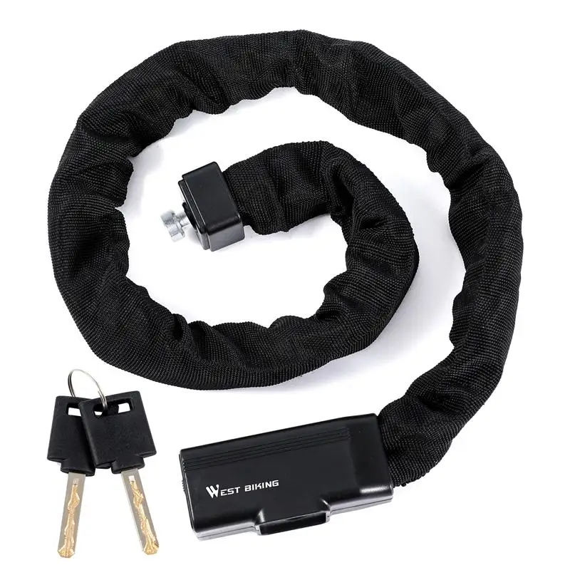 WEST BIKING Bicycle Lock Safety Anti-theft MTB Road Bike Chain Lock with 2 Keys  - $185.15