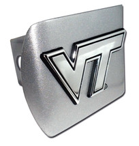 virginia tech VT logo emblem chrome brushed trailer hitch cover usa made - £60.21 GBP