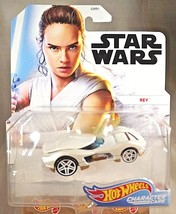 2019 Hot Wheels Star Wars Character Car REY White w/White Pr5 Spoke Wheels - £9.63 GBP