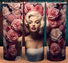 Marilyn Monroe on Roses Cup Mug Tumbler 20oz - £15.89 GBP