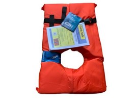 Life Jacket Vest Preserver 1 Pack Type II Orange Adult Fishing Boating USCG PFD - £18.80 GBP