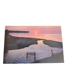 Postcard Union River Outlet Evening Sunset Lengthening Shadows Chrome Un... - $7.12