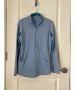 Ibkul Women Small 1/2 Zip Periwinkle Long Sleeve Pullover Top Mock Mesh ... - $23.76