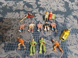 Vtg Lot Barclay Painted Lead Ice Skater Skier Sled Bench Figures Winter ... - $79.19
