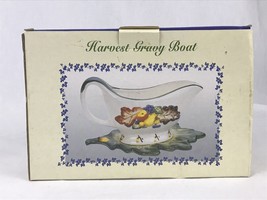 International Bazaar Harvest Gravy Boat Thanksgiving Holiday Leaf Fruit ... - £10.35 GBP