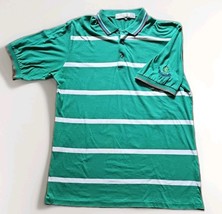 VTG St Andrews Links Golf Polo Mens XL Green And White Striped Embroider... - $368.81 MXN