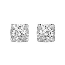 1/10Ctw To 1/4Ctw Women Natural Diamond Stud Earrings Set in Sterling Si... - £31.96 GBP