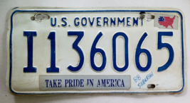 Vintage U.S. GOVERNMENT TAKE PRIDE IN AMERICA License Plate 1980s - $71.25