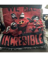 Handmade Incredibles Woven Throw Blanket 48x60 Fringe Tapestry - $41.82