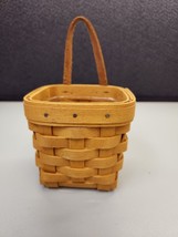 Longaberger Chives Booking Basket w/ Leather Handle 1999 - £15.00 GBP