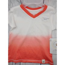 Baby t shirt 12 months boy girl orange white v neck organic cotton regis... - $11.00