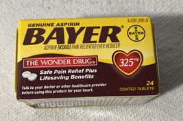 Bayer Genuine Aspirin Pain Reliever Fever Reducer 24 Tabs 325 Mg Expires 5/2024 - $7.87