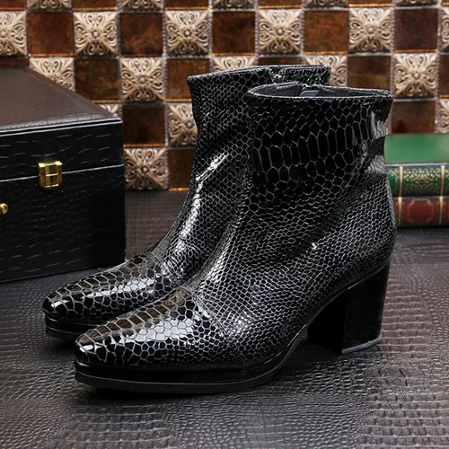 E skin genuine leather military boots pointed toe high heels cowboy boots dress wedding thumb200