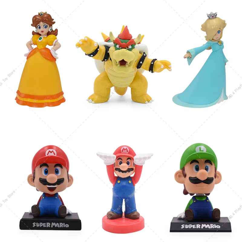 Super Mario Bros Action Figures Mario Princess Daisy Rosalina Bowser PVC Mode - £10.14 GBP+