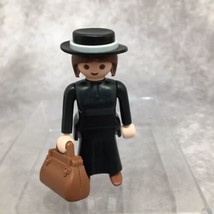 Playmobil Victorian/Western Traveler Female Figure Black Dress &amp; Hat - £7.03 GBP