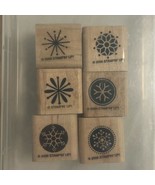 Vintage Stampin Up Snow Flurries Retired Winter Stamp Set Rubber Wood Sn... - £29.72 GBP