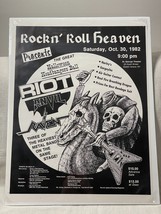 Original 1982 Rockn&#39; Roll Heaven Poster Jonny Z&#39;s First Show Riot Megaforce - £1,117.16 GBP