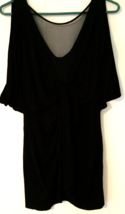 Bailey 44 blouse size S women short sleeve black made in USA gathered front - £12.00 GBP