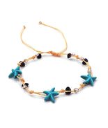 Mia Jewel Shop Starfish Bead Chip Stone String Adjustable Pull Tie Ankle... - $16.82
