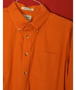 LL Bean EUC Men&#39;s L LS Pumpkin Orange Wrinkle Resistant Button Down Shirt  - £14.83 GBP