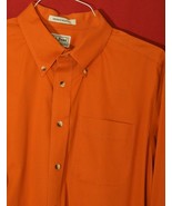 LL Bean EUC Men&#39;s L LS Pumpkin Orange Wrinkle Resistant Button Down Shirt  - €16,45 EUR