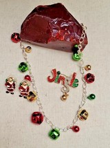 JingleBells Christmas Holiday Fashion Jewelry Lot Necklace Santa Earring... - £14.16 GBP