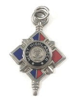 VTG Sterling Silver - BALE Enamel Pendant Key WEST HIGHLANDER Red &amp; Blue - $19.75